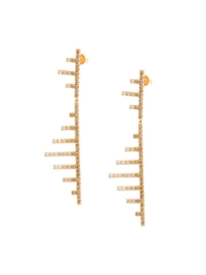 Eva Fehren 18kt Rose Gold Axis Diamond Earrings