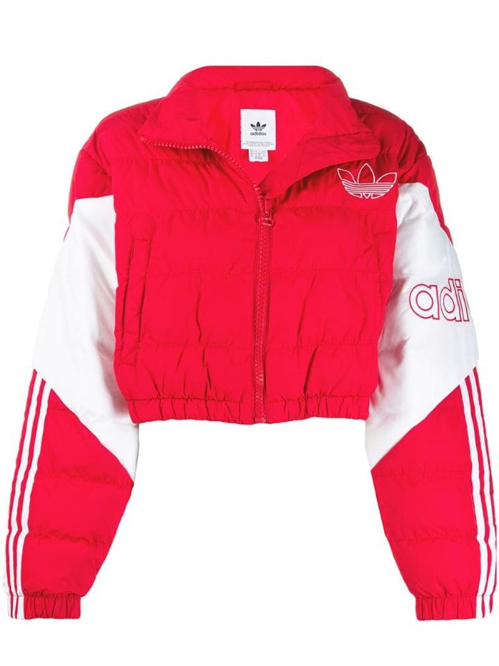 Adidas Padded Cropped Jacket - Red