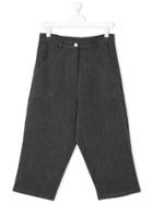 La Bottega Di Giorgia Teen Textured Wide-leg Trousers - Grey