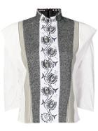 Chloé Hoop Trim Contrast Panel Blouse - White