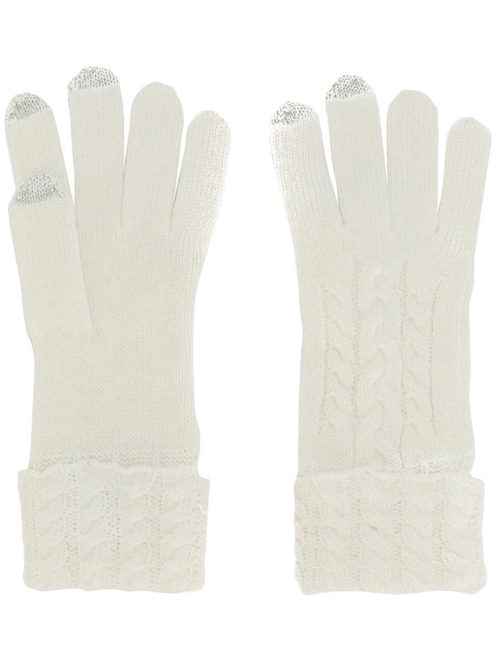 N.peal Cable-knit Gloves - White
