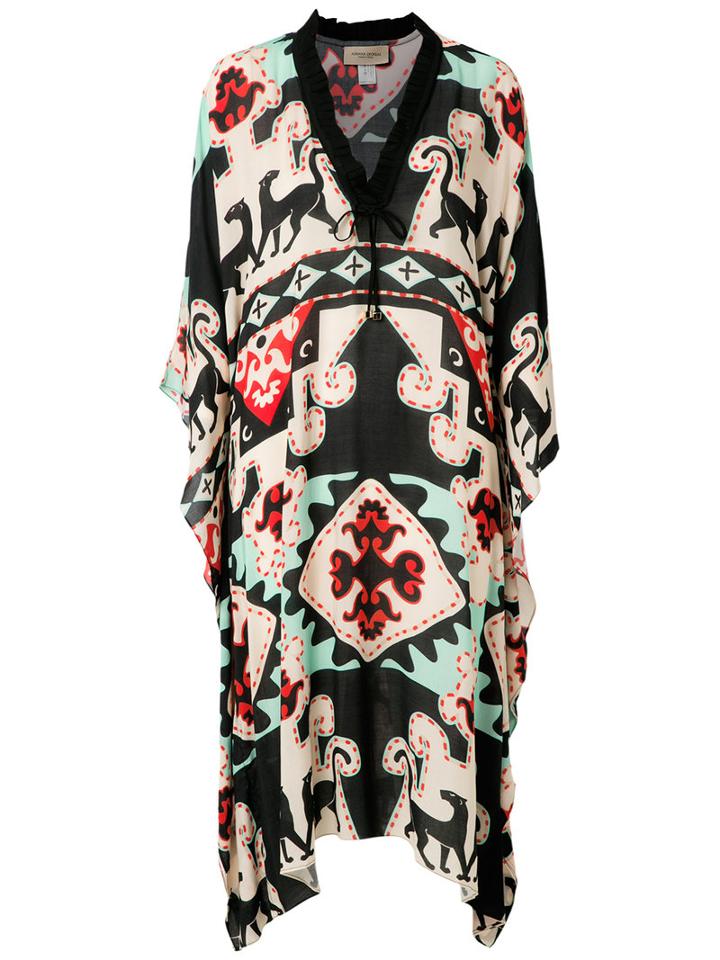 Adriana Degreas - Printed Kaftan - Women - Viscose - One Size, Black, Viscose