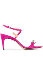 Sergio Rossi Crystal Buckle Sandals - Pink
