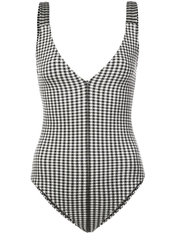 Proenza Schouler Pswl Gingham Bodysuit - Black