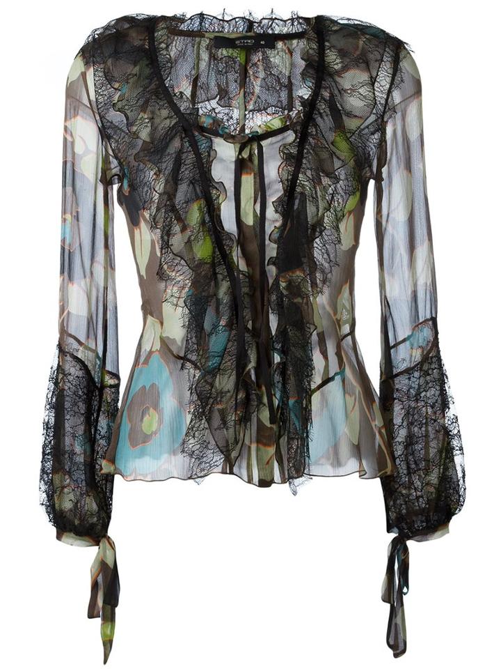 Etro Lace Appliqué Printed Blouse