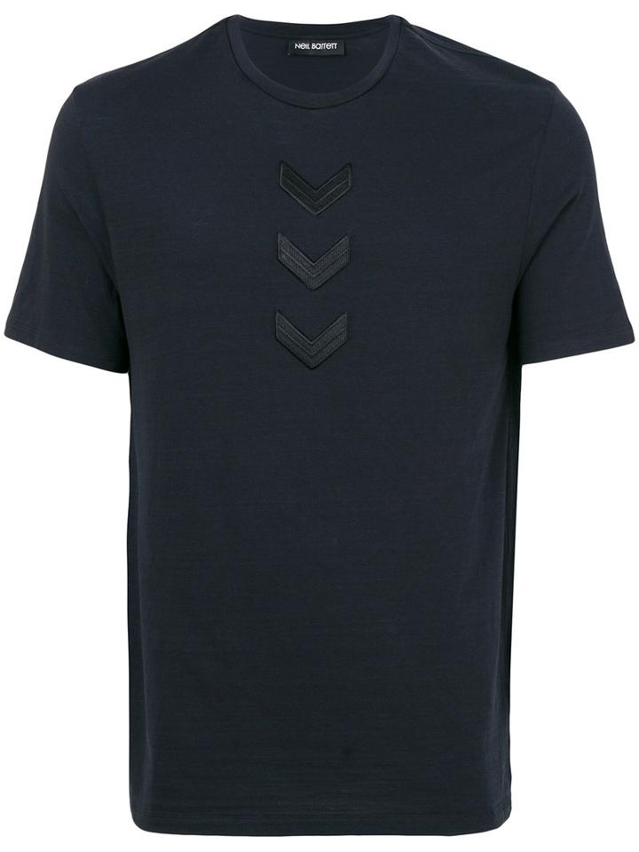 Neil Barrett - Arrow Embroidered T-shirt - Men - Cotton - Xxl, Black, Cotton