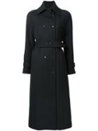 Vilshenko Belted Coat, Women's, Size: 8, Black, Cotton/polyester