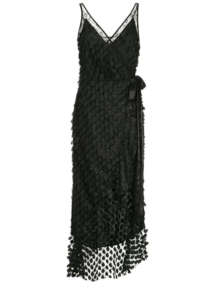 Manning Cartell Embroidered Flared Midi Dress - Black