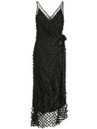 Manning Cartell Embroidered Flared Midi Dress - Black