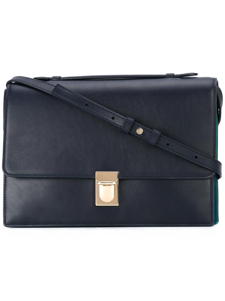 Paul Smith - Green Detail Shoulder Bag - Women - Calf Leather - One Size, Women's, Blue, Calf Leather