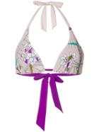 Carine Gilson Floral Soft Triangle Bikini Top - Neutrals