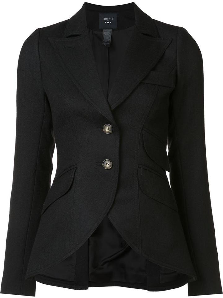 Smythe Equestrian Blazer, Women's, Size: 6, Black, Rayon/wool/leather