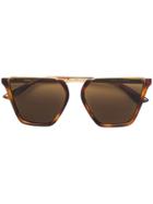 Mcq By Alexander Mcqueen Eyewear Half Frame Square Sunglasses - Brown