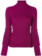 Salvatore Ferragamo Turtle Neck Jumper, Women's, Size: Medium, Pink/purple, Virgin Wool
