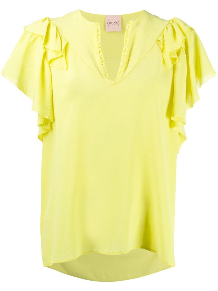 Nude Ruffled Top - Yellow