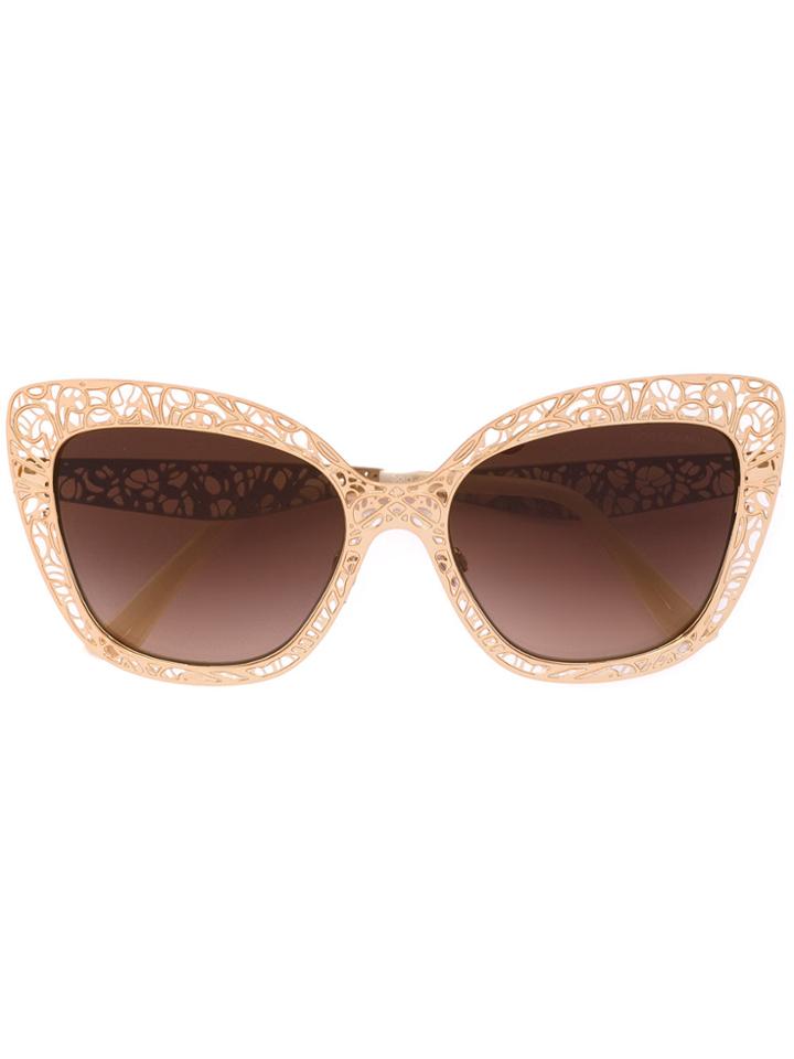 Dolce & Gabbana Eyewear Lace Sunglasses - Metallic