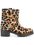 P.a.r.o.s.h. Leopard Print Ankle Boots - Brown