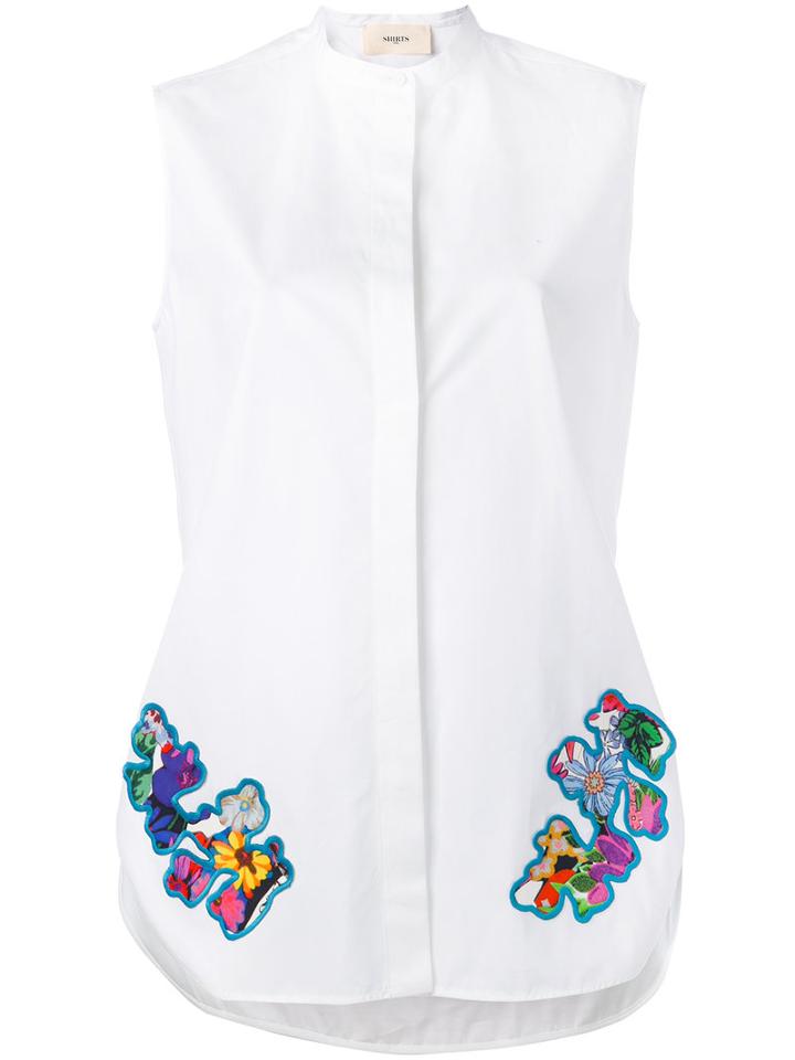 Ports 1961 - Floral Patch Shirt - Women - Cotton - 40, White, Cotton