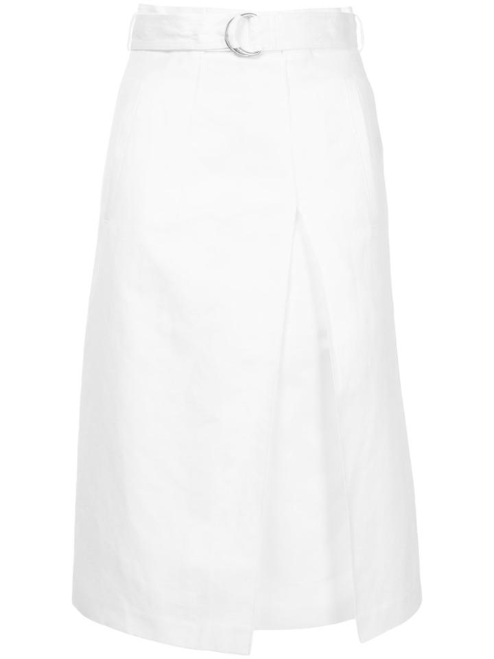 Des Prés Pleat Front A-line Skirt - White