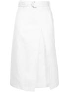 Des Prés Pleat Front A-line Skirt - White