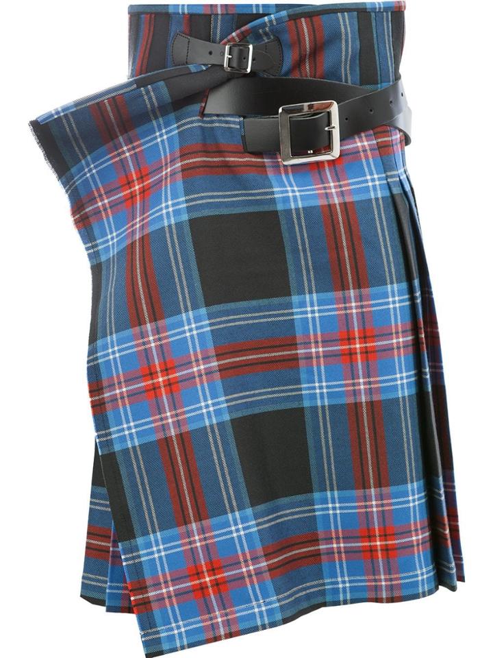 Charles Jeffrey Loverboy Wallace Tartan Skirt - Blue