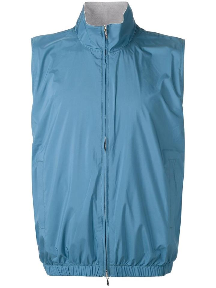 Loro Piana Reversible Gillet, Men's, Size: Xl, Blue, Silk/polyester/polyurethane