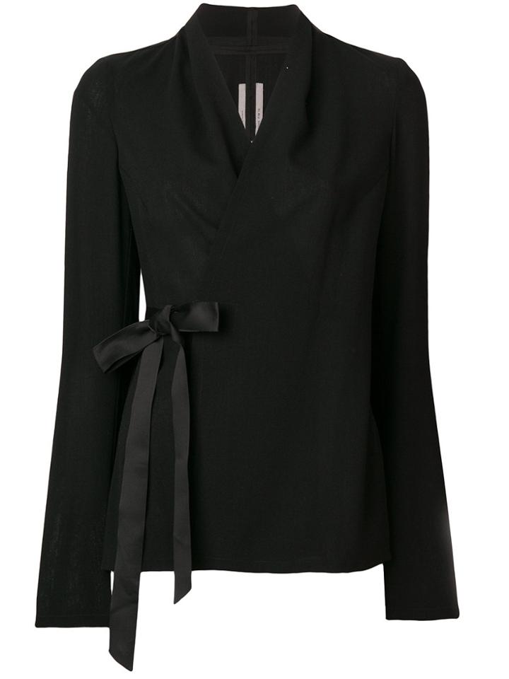 Rick Owens Side Tie Blazer - Black