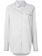 Versace Collection Striped Shirt With Studs - White
