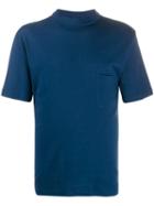 Anglozine Funnel-neck T-shirt - Blue