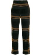 D.exterior Striped Cropped Trousers - Black