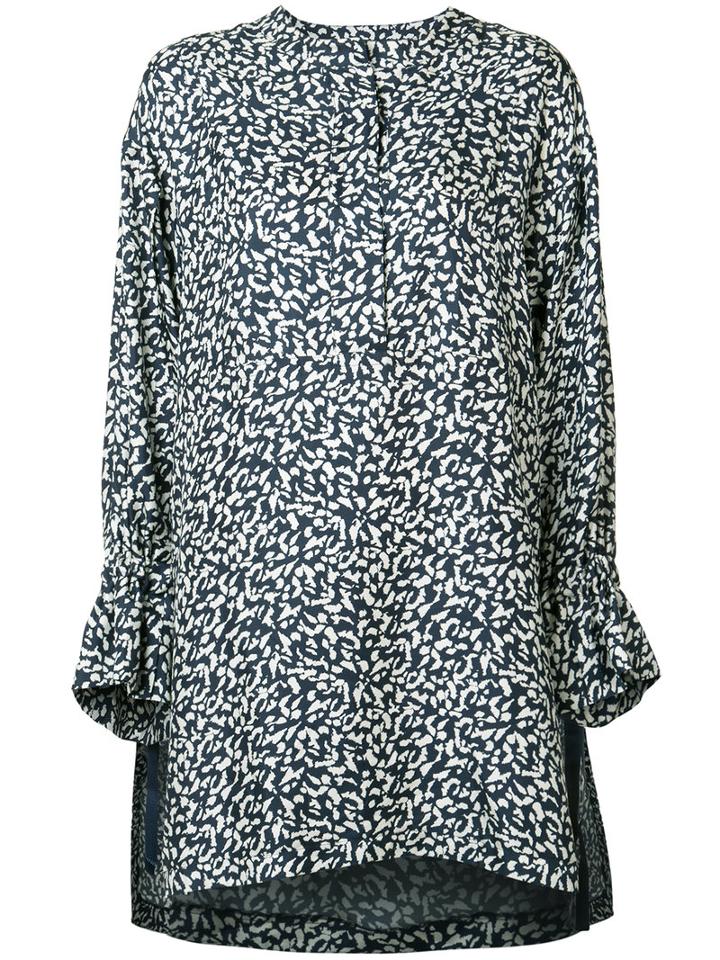 Victor Alfaro Abstract Print Tunic, Women's, Size: 4, Blue, Silk