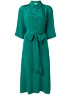 Dvf Diane Von Furstenberg Belted Shirt Dress - Green