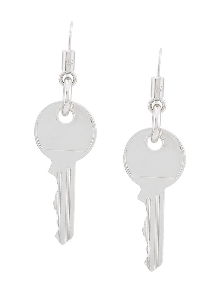Mm6 Maison Margiela Key Drop Earring - Silver