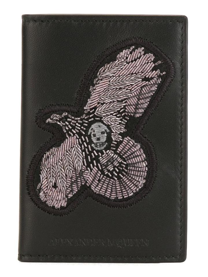 Alexander Mcqueen Embroidered Eagle Badge Wallet