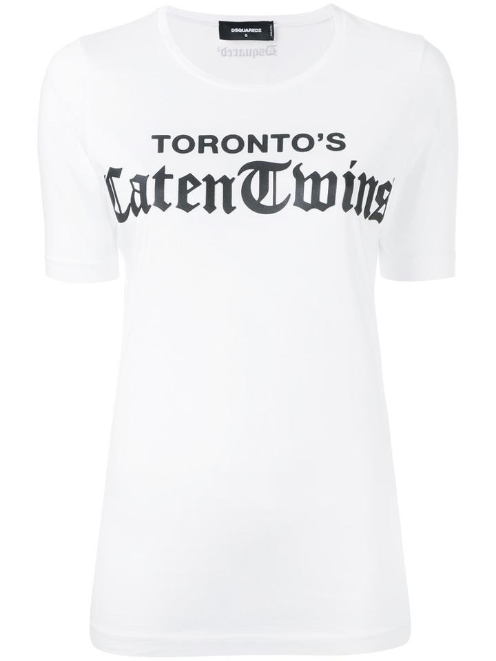 Dsquared2 Toronto's Caten Twins T-shirt, Women's, Size: Medium, White, Cotton