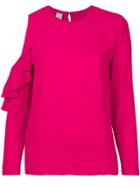 Pinko Cut Out Shoulder Top - Pink & Purple