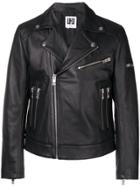 Les Hommes Urban Zipped Pocket Biker Jacket - Black