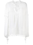 Blugirl - Pom Pom Trim Blouse - Women - Viscose - 44, White, Viscose
