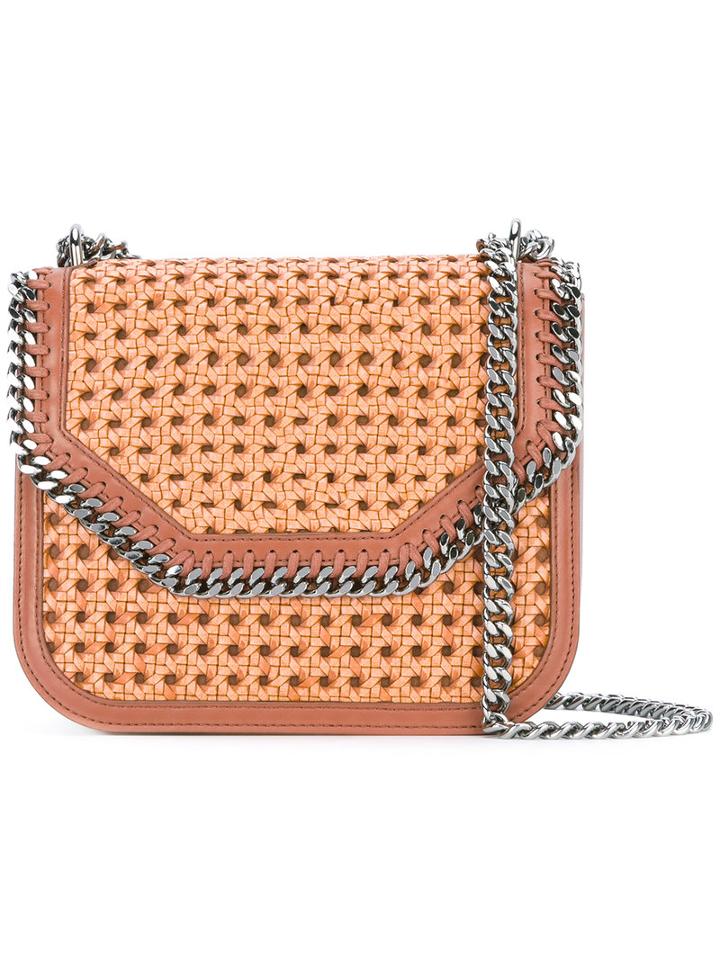 Stella Mccartney - Tan Falabella Box Wicker Medium Shoulder Bag - Women - Cotton/polyester/polyurethane/metal (other) - One Size, Brown, Cotton/polyester/polyurethane/metal (other)