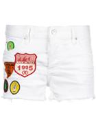 Dsquared2 Patch-work Denim Shorts - White