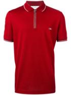 Salvatore Ferragamo Zip Front Polo Shirt, Men's, Size: Small, Red, Cotton