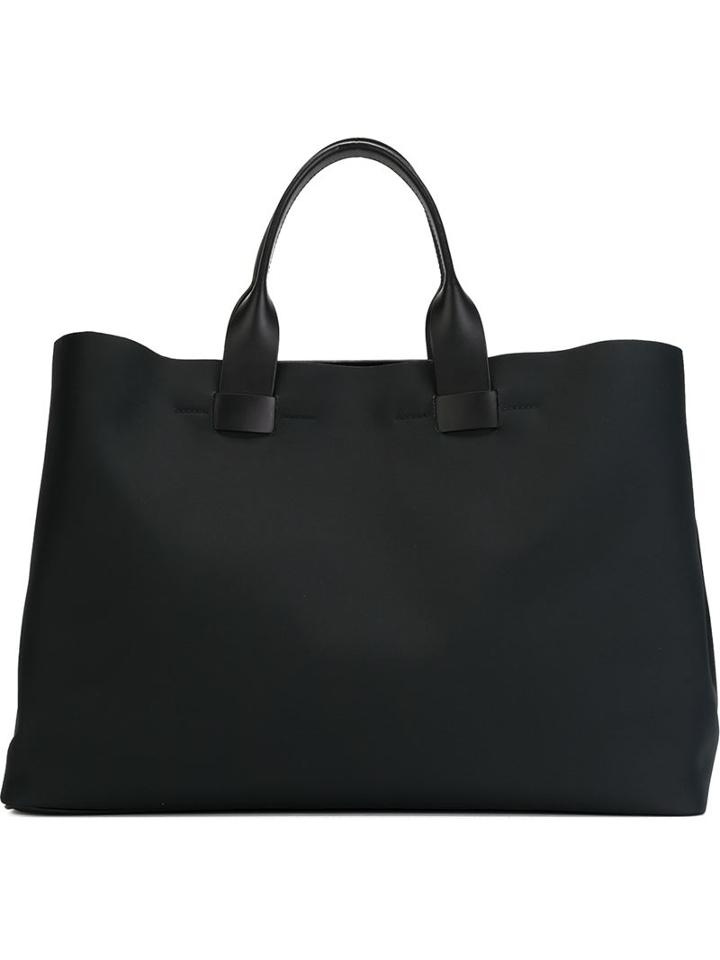 Troubadour Fabric & Leather Tote, Adult Unisex, Blue, Nylon/leather