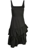 Cynthia Rowley Eva Polished Ruffle Dress - Black