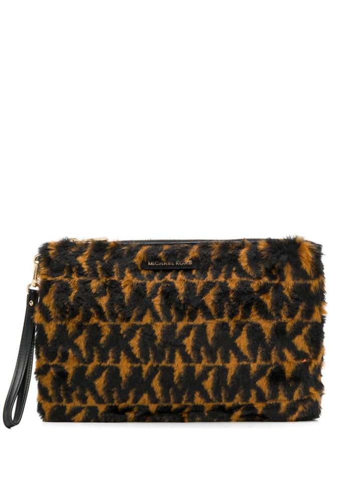 Michael Michael Kors Jet Set Textured Clutch Bag - Black