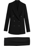 Burberry Crest Button Wool Silk Tailored Jacket - Black