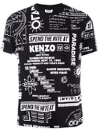 Kenzo Flyers Print T-shirt, Men's, Size: Xs, Black, Cotton