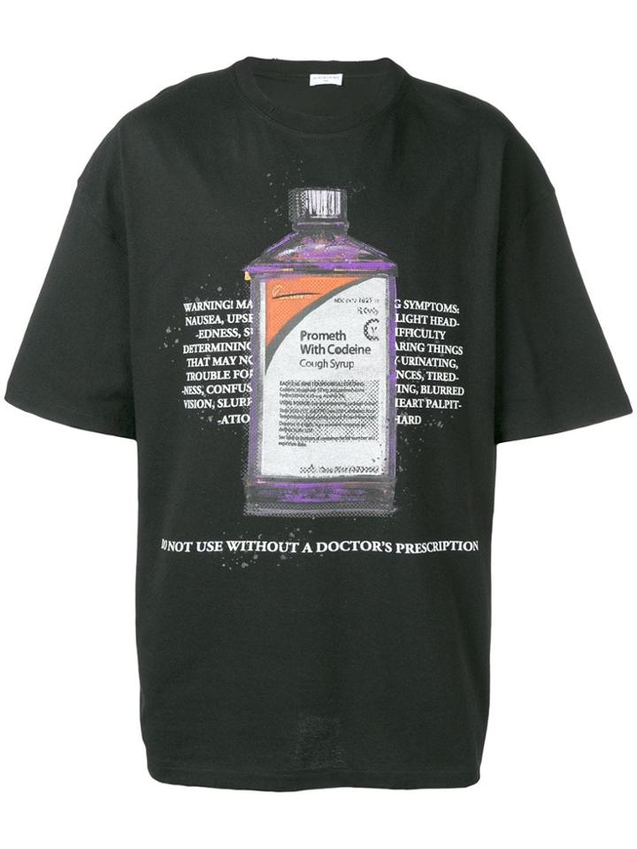 Ih Nom Uh Nit Cough Syrup Bottle Print T-shirt - Black