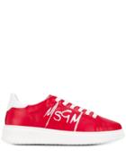 Msgm Low-top Lace-up Sneakers - Red