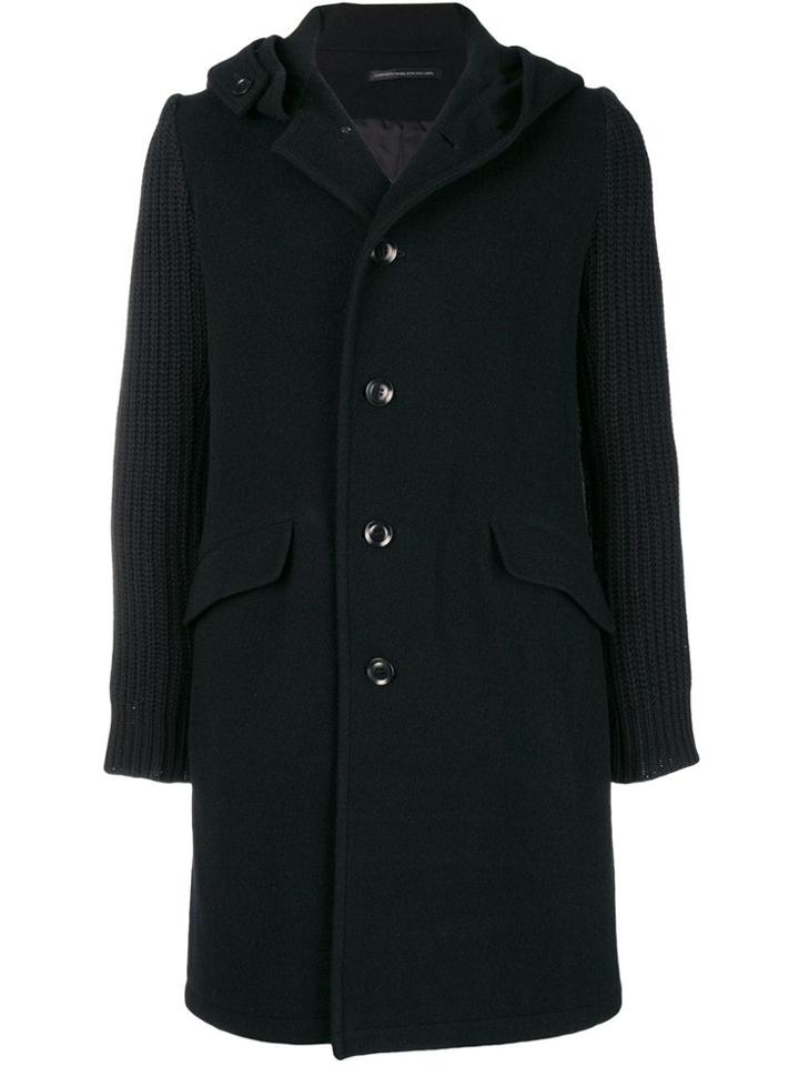 Y's Knitted Sleeve Coat - Black