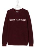 Calvin Klein Kids Teen Logo Sweater - Red